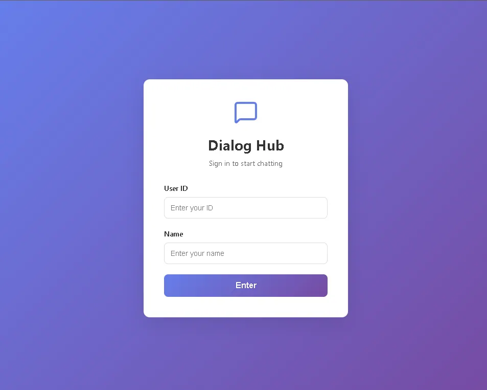 DialogueHub - login screen