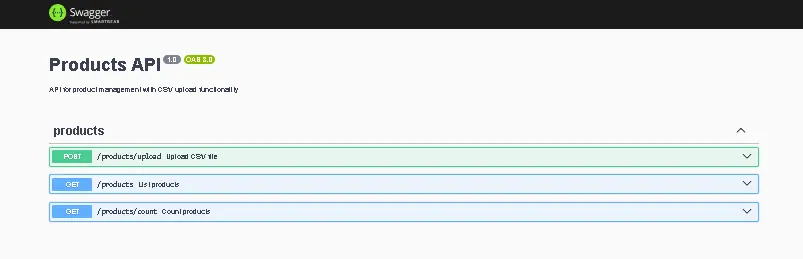 Scalable Product Import System - Swagger API documentation
