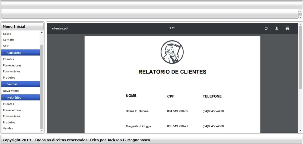 Cronus - report screen